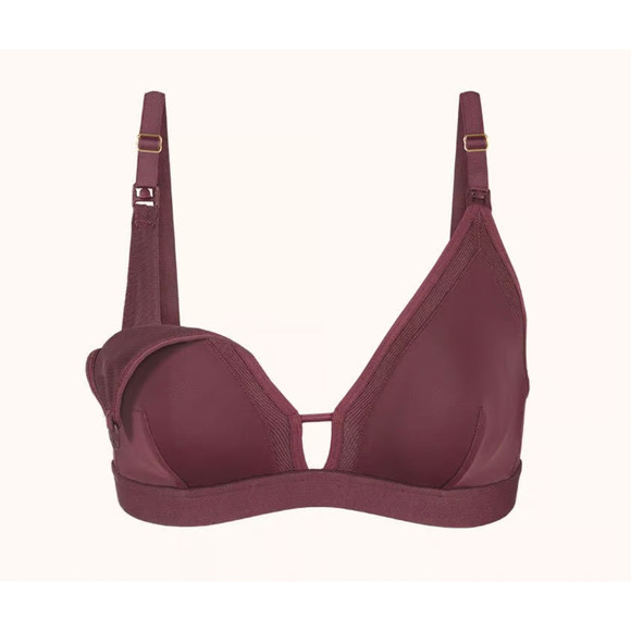 Lively Busty Nursing Bra Mesh Trim Bralette | Plum | Sz 1, 30DD-32DDD - Picture 2 of 7